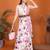 White linen printed saree with blouse