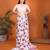 White linen printed saree with blouse