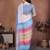 Multicolor linen woven design saree with blouse