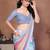 Multicolor linen woven design saree with blouse