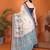 Off white linen printed saree with blouse