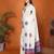 Off white linen printed saree with blouse