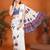 Off white linen printed saree with blouse