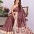 Burgundy linen  saree with blouse