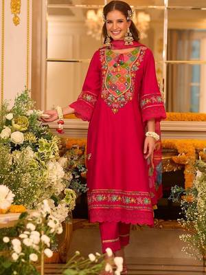 Women Ethnic Motifs Embroidered Regular Mirror Work Kurta with Trousers & With Dupatta 5