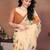 Cream organza printed saree with blouse