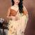 Cream organza printed saree with blouse