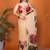 Cream organza printed saree with blouse