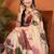 Cream organza printed saree with blouse