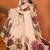 Cream organza printed saree with blouse