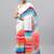 White linen printed saree with blouse