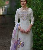 Women Floral Embroidered Regular Thread Work Pure Cotton Kurta with Trousers & With Dupatta