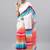 White linen printed saree with blouse