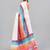 White linen printed saree with blouse