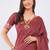 Maroon pure linen printed saree with blouse