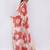 Orange pure linen printed saree with blouse