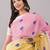 Multicolor pure linen printed saree with blouse