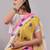 Multicolor pure linen printed saree with blouse