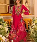 Women Ethnic Motifs Embroidered Regular Thread Work Kurta with Trousers & With Dupatta