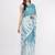 Blue pure linen dyed saree with blouse
