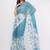 Blue pure linen dyed saree with blouse
