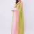Multicolor pure linen colourblocked saree with blouse