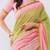 Multicolor pure linen colourblocked saree with blouse