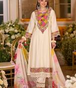Women Floral Embroidered Regular Thread Work Kurta with Trousers & With Dupatta