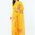 Yellow pure linen printed saree with blouse