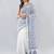 White linen printed saree with blouse