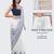 White linen printed saree with blouse