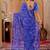 Blue chiffon printed saree with blouse