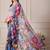 Multicolor pure georgette printed saree with blouse