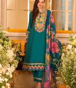 Women Floral Embroidered Regular Thread Work Kurta with Trousers & With Dupatta