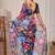 Multicolor pure georgette printed saree with blouse