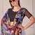 Multicolor pure georgette printed saree with blouse