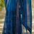 Blue pure georgette printed saree with blouse