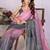 Multicolor linen solid saree with blouse