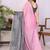 Multicolor linen solid saree with blouse