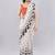 Off white linen printed saree with blouse