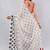 Off white linen printed saree with blouse