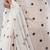 Off white linen printed saree with blouse