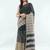 Black linen striped saree with blouse