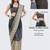 Black linen striped saree with blouse