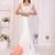 Off white linen solid saree with blouse