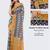 Black linen printed saree with blouse