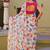 White chiffon printed saree with blouse