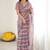 Grey pure georgette printed saree with blouse