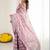 Grey pure georgette printed saree with blouse