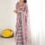 Grey pure georgette printed saree with blouse